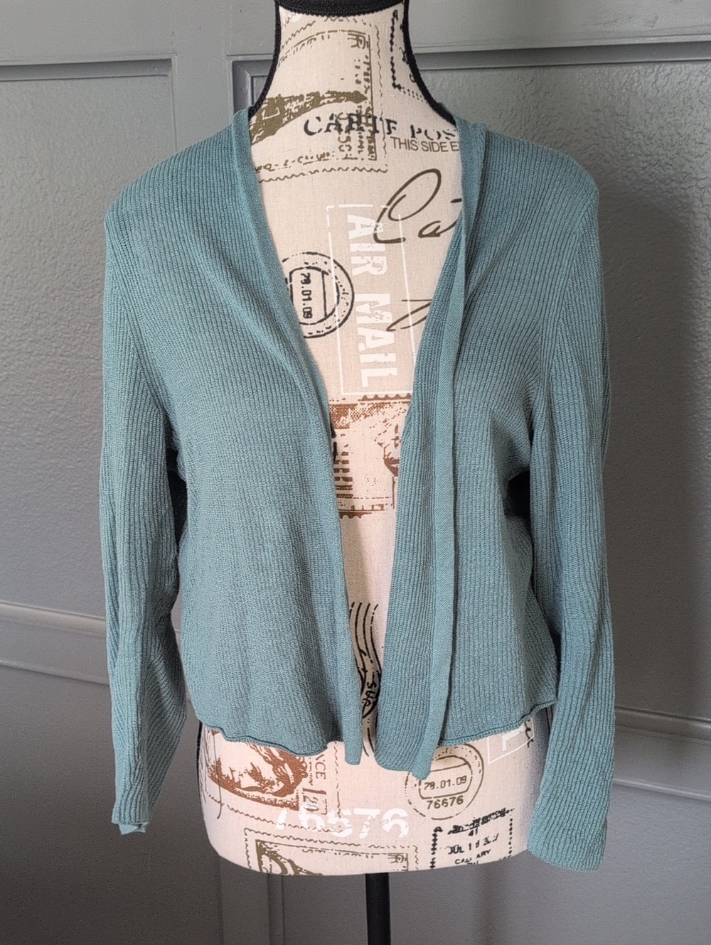 Women’s Open-Front Lightweight Knit Cardigan - Blue-Green